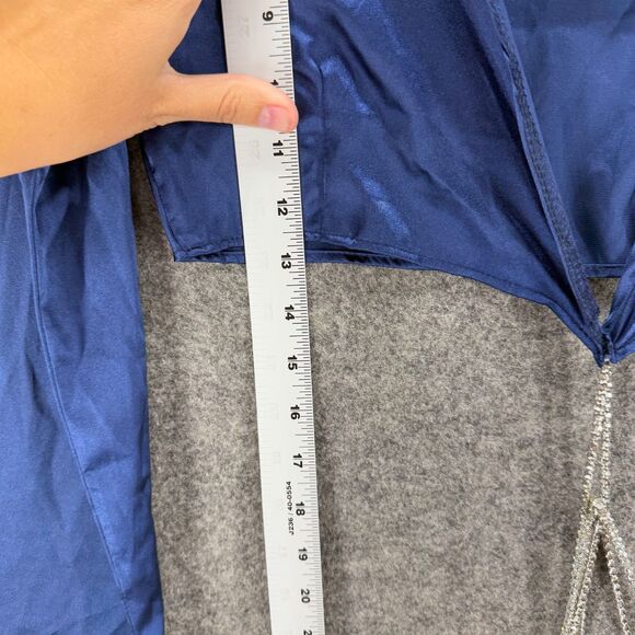 New PrettyLittleThings Cropped Top Women 6 Blue V-Neck Tie Up Long Sleeve Casual - Picture 7 of 8